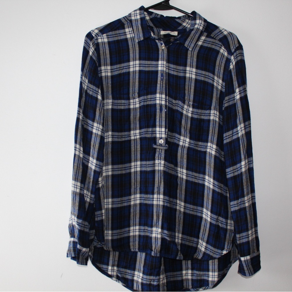 Blue and White Plaid Women’s Shirt